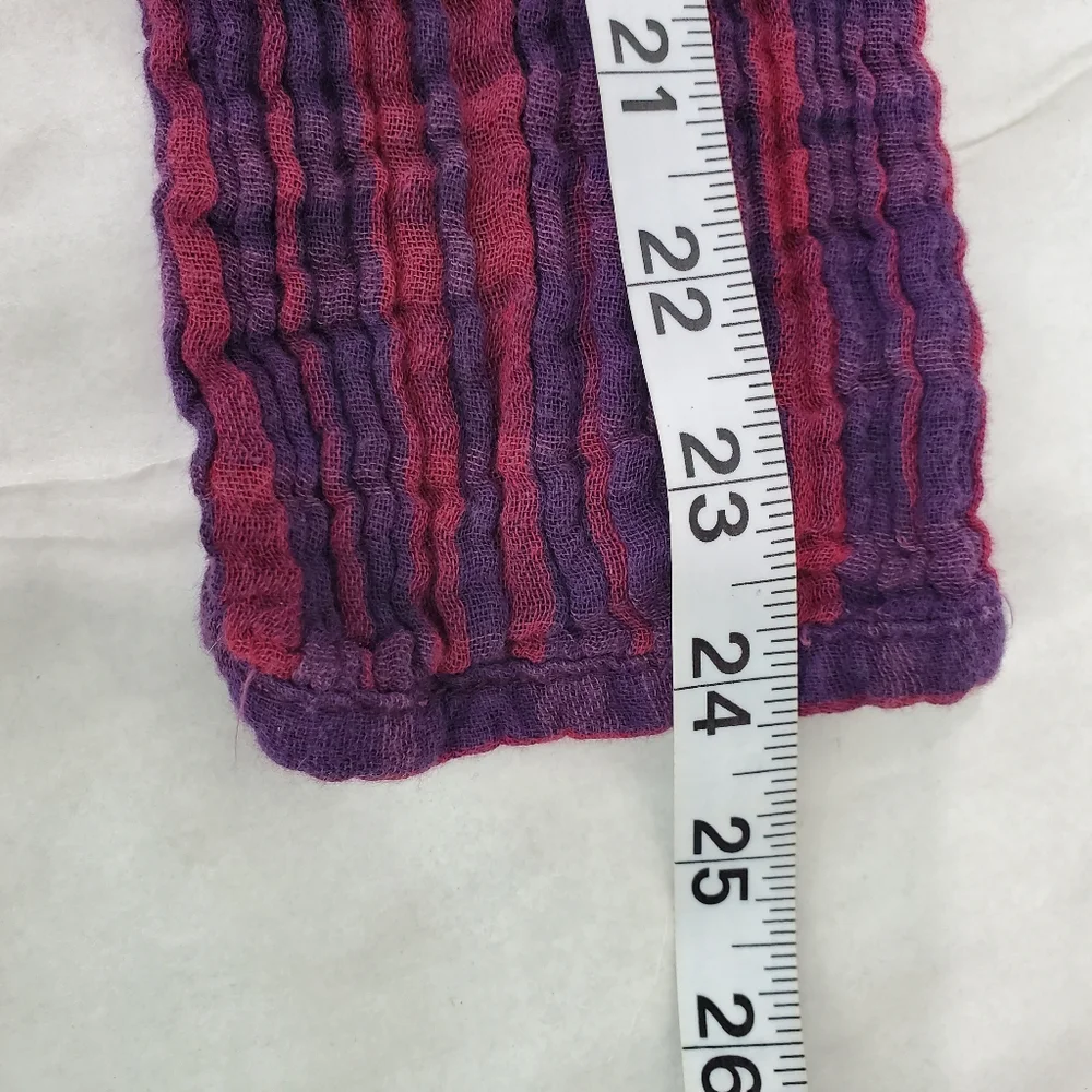 Free People Whistle While You Work Gauzy Purple Plaid Tiered Button Up Tunic Top - Picture 15 of 15